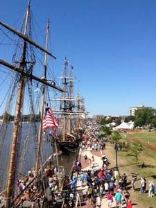 Visitors tour and view the tall ships in Bay City photo copyright Courtesy of Tall Ships America taken at  and featuring the  class