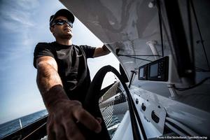 The first sailing sessions on Spindrift 2, Yann Guichard photo copyright  Eloi Stichelbaut taken at  and featuring the  class