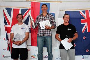 Wright, Zbogar and Murdoch on the podium at the 2013 Finn European Championship photo copyright Robert Deaves/Finn Class http://www.finnclass.org taken at  and featuring the  class