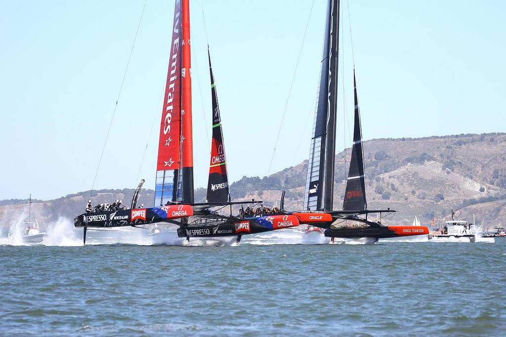 America&rsquo;s Cup - Day 1,  Oracle Team USA vs Emirates Team NZ - Race 1 photo copyright Richard Gladwell www.photosport.co.nz taken at  and featuring the  class