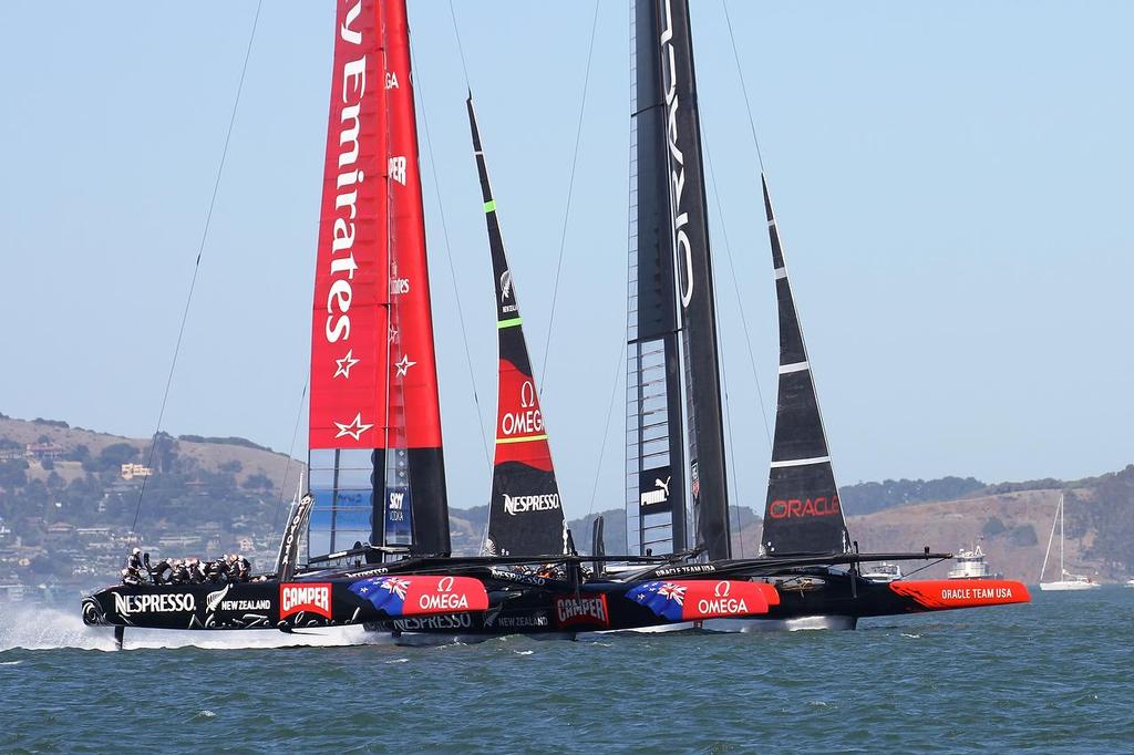 America&rsquo;s Cup - Day 1,  Oracle Team USA vs Emirates Team NZ - Race 1 photo copyright Richard Gladwell www.photosport.co.nz taken at  and featuring the  class