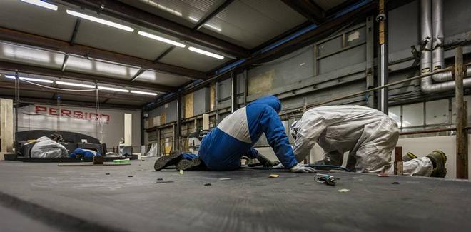 March 2015 - Team Vestas Wind rebuild at Persico Marine, Bergamo. Italy © Brian Carlin - Team Vestas Wind