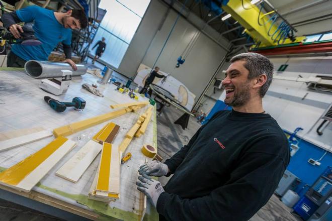 March 2015 - Team Vestas Wind rebuild at Persico Marine, Bergamo. Italy © Brian Carlin - Team Vestas Wind