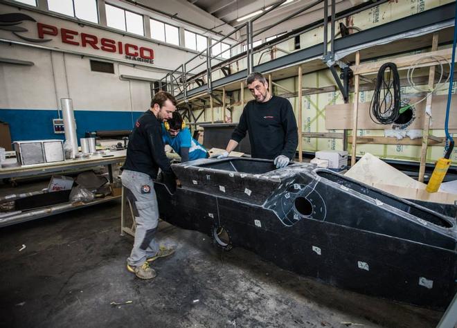 March 2015 - Team Vestas Wind rebuild at Persico Marine, Bergamo. Italy © Brian Carlin - Team Vestas Wind