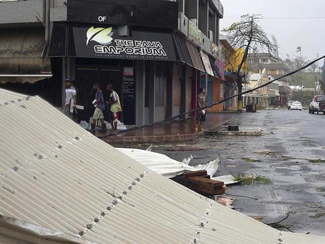 As the winds from the extremely powerful cyclone begin to subside widespread destruction is revealed © SW