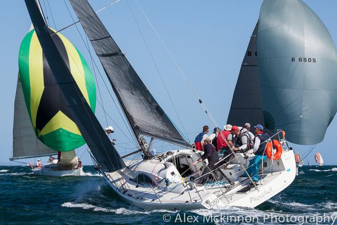 Archambault A35, Absolut, heads back uphill as the opposition come down to the leeward mark. - 2014-15 Club Marine Series ©  Alex McKinnon Photography http://www.alexmckinnonphotography.com