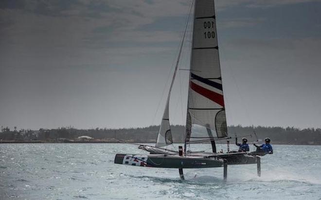 Paul 'CJ' Campbell-James and Matt 'Catflap' Cornwell 'send it' in the breeze © Ben Ainslie Racing www.benainslieracing.com