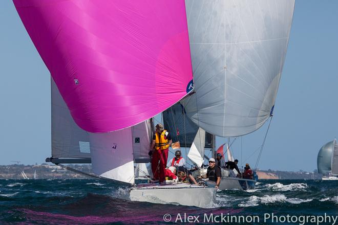 Salamander III leads The Bookmaker in Div2. - 2014-15 Club Marine Series ©  Alex McKinnon Photography http://www.alexmckinnonphotography.com