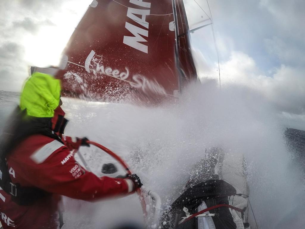 March 23, 2015. Leg 5 to Itajai onboard MAPFRE. Day 6.<br />
Sending it through the Southern Ocean © Francisco Vignale/Mapfre/Volvo Ocean Race