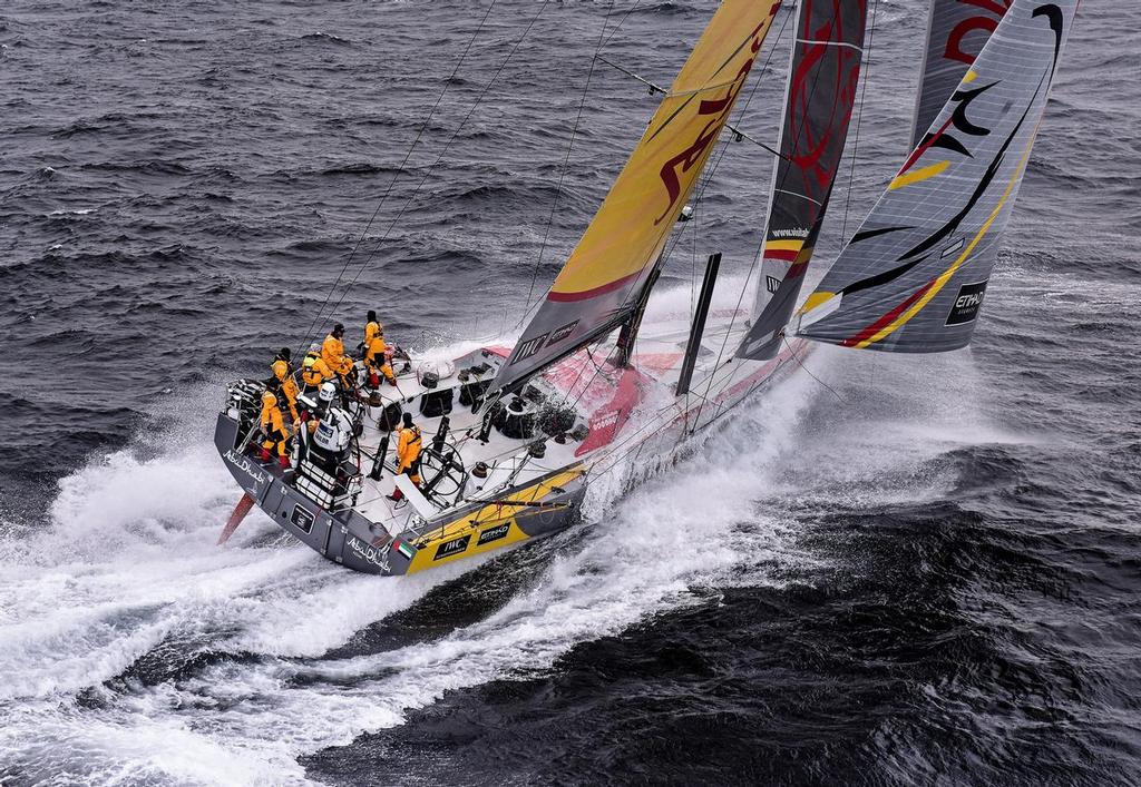March 30, 2013. Abu Dhabi Ocean Racing - the Volvo Ocean 65 fleet around Cape Horn. photo copyright Rick Tomlinson/Volvo Ocean Race http://www.volvooceanrace.com taken at  and featuring the  class