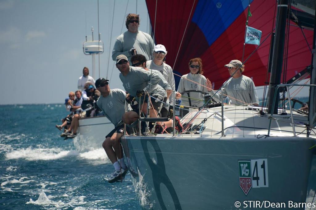 New York Gosia Rojek’s Better Than…, a Swan 42, speeds downwind into Charlotte Amalie harbor in day one racing in the St. Thomas International Regatta. © Dean Barnes