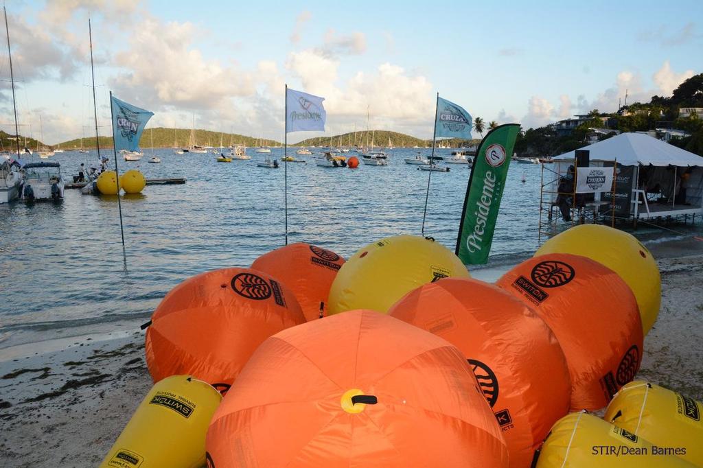 The calm of the beach at the St. Thomas Yacht Club before racing begins. Credit: Dean Barnes © Dean Barnes