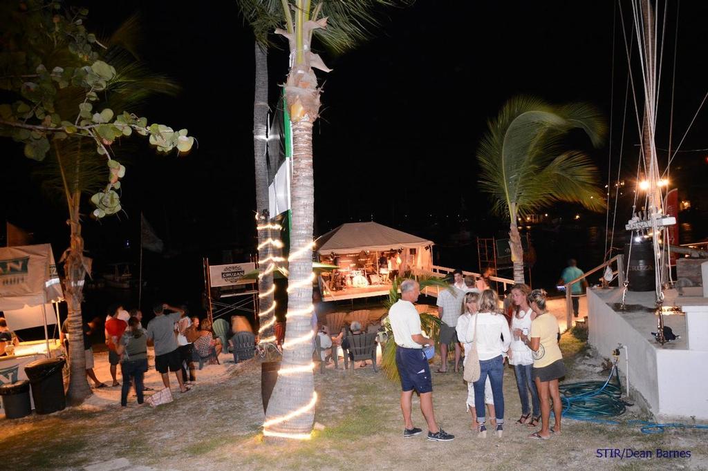 Sailors gather for the St. Thomas International Regatta, which uniquely has a band and awards stage built out over the water. Credit: Dean Barnes © Dean Barnes