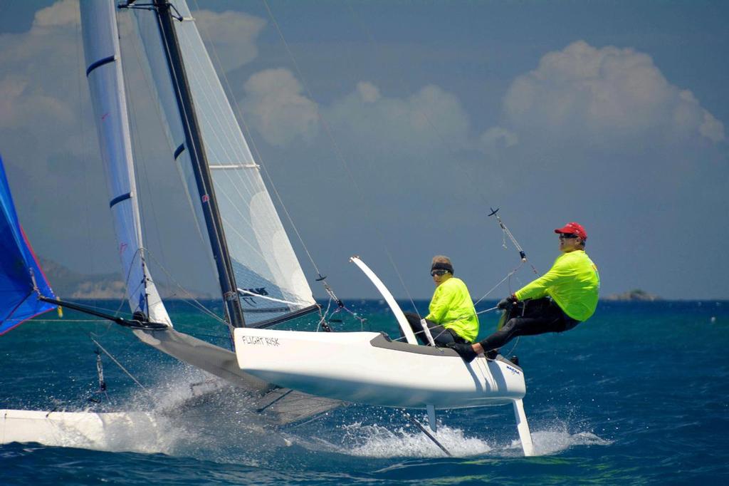 Annie Gardner and husband Eric Whitte, Beach Cat Class champions, in action.  © Dean Barnes