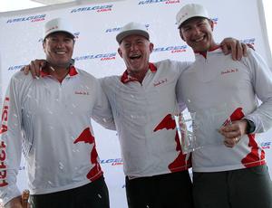 2015 Audi Melges 20 Melges Rocks Champions, Samba Pa Ti — (From left to right: Jeff Reynolds, Helm John Kilroy, Jr. and tactician Bill Hardesty) - Audi Melges 20 2015 Melges Rocks Regatta photo copyright 2015 JOY | IM20CA taken at  and featuring the  class