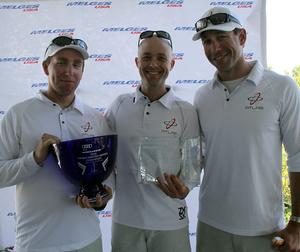 2015 Audi Melges 20 Miami Winter Series Corinthian Champions, Atlas — (From left to right: tactician Adam Burns, helm Brian Hill and John Goller) - Audi Melges 20 2015 Melges Rocks Regatta photo copyright 2015 JOY | IM20CA taken at  and featuring the  class