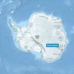 The glacier, located in East Antarctica (marked on the map) was known to be thinning thanks to satellite images, but it is only now that scientists think they know why - East Antarctica's Totten glacier melting photo copyright Daily Mail UK Associated Newspapers Ltd http://www.dailymail.co.uk taken at  and featuring the  class