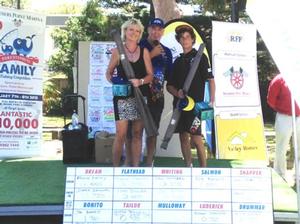 Junior Angler Lena Bowler with her prize for the heaviest Flathead - 2015 Inaugural Port Stephens Family Fishing Competition photo copyright Soldiers Point Marina http://www.soldierspointmarina.com.au taken at  and featuring the  class