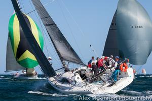 Archambault A35, Absolut, heads back uphill as the opposition come down to the leeward mark. - 2014-15 Club Marine Series photo copyright  Alex McKinnon Photography http://www.alexmckinnonphotography.com taken at  and featuring the  class