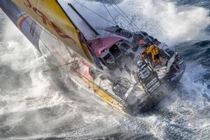AbuDhabi Ocean Racing tackles steep and angry seas as they pass East Cape, the eastern-most point of New Zealand - Volvo Ocean Race 2015 photo copyright  Ainhoa Sanchez/Volvo Ocean Race taken at  and featuring the  class
