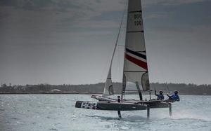 Paul 'CJ?' Campbe?ll-James? and Mat?t 'Catfl?ap' Corn?well 'se?nd it' i?n the br?eeze  - 35th America's Cup - Bermuda Training photo copyright Ben Ainslie Racing www.benainslieracing.com taken at  and featuring the  class