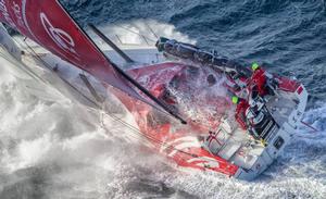 Dongfeng Race Team tackles steep and angry seas as they pass East Cape - Volvo Ocean Race 2015 photo copyright  Ainhoa Sanchez/Volvo Ocean Race taken at  and featuring the  class