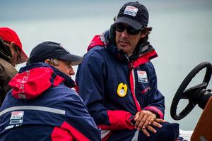Youth Development Director Leandro Spina (right) with US Sailing Team Sperry Technical Director Grant “Fuzz” Spanhake. photo copyright Jen Edney taken at  and featuring the  class