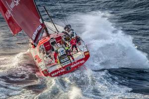 MAPFRE tackles steep and angry seas as they pass East Cape, the eastern-most point of New Zealand - Volvo Ocean Race 2015 photo copyright  Ainhoa Sanchez/Volvo Ocean Race taken at  and featuring the  class