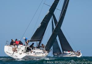 Niche goes to work chasing down bigger opposition. - 2014-15 Club Marine Series photo copyright  Alex McKinnon Photography http://www.alexmckinnonphotography.com taken at  and featuring the  class