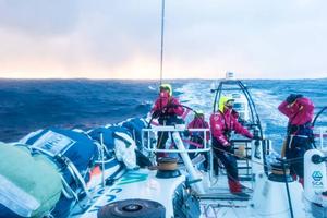 Onboard Team SCA - The evening sky on fire - Volvo Ocean Race 2015 photo copyright Anna-Lena Elled/Team SCA taken at  and featuring the  class