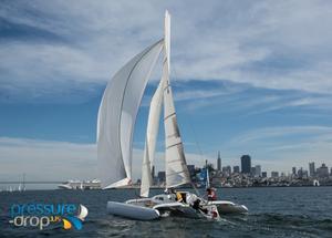 The Farrier F-25C rates minus 3 and while sailing very well off wind, could not make up the time needed to correct out over Bill Gardener's Peregrine - 2015 Rites of Spring photo copyright Pressure Drop . US taken at  and featuring the  class