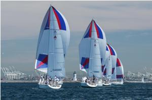 The Harbor Cup fleet sailing towards Angels Gate - Port of Los Angeles Harbor Cup photo copyright Jeremy Leonard / Sail Revolution http://www.transpacyc.com/ taken at  and featuring the  class