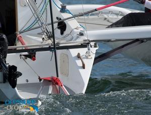 The bidness end of the steering of the boat they call Mojo - 2015 Rites of Spring photo copyright Pressure Drop . US taken at  and featuring the  class