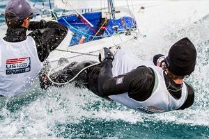 Stuart McNay (Providence, R.I.) and David Hughes (Miami, Fla.), Men’s 470 class, training in Palma de Mallorca. photo copyright Will Ricketson / US Sailing Team http://home.ussailing.org/ taken at  and featuring the  class