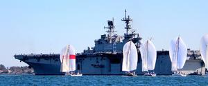 The Farr 40 fleet and the USS America photo copyright Farr 40 Class Association taken at  and featuring the  class