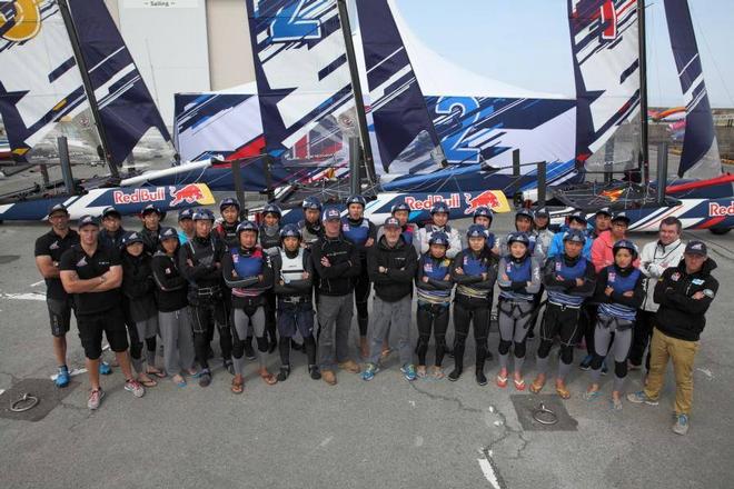 The first group of sailors  - Red Bull Foiling Generation Search - Japan April 2015 © Red Bull Extreme Racing 