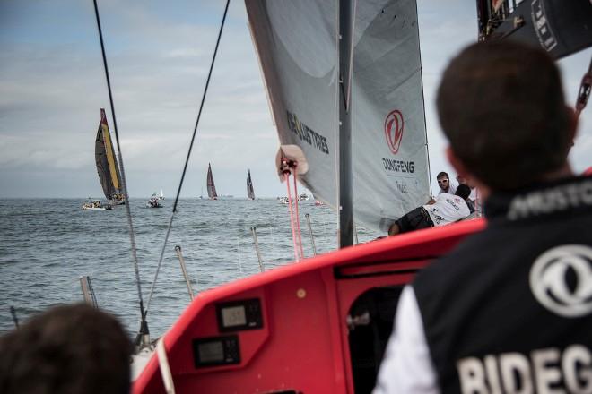 The fleet at th start of Leg 6 to Newport form onboard Dongfeng Race Team - Volvo Ocean Race 2015 ©  Sam Greenfield / Volvo Ocean Race