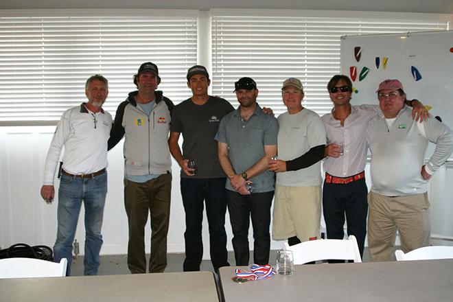 Bill Simon, Oakcliff Race Program Director, Dave Perry, Steve Natvig, Jon Singsen, Doug McLean, Chris Museler and Principle Race Officer Todd Field © Larry Kennedy