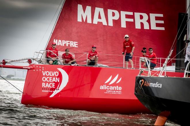 MAPFRE during the start of Leg six - Volvo Ocean Race 2015 © Maria Muina / Mapfre http://www.volvooceanrace.com