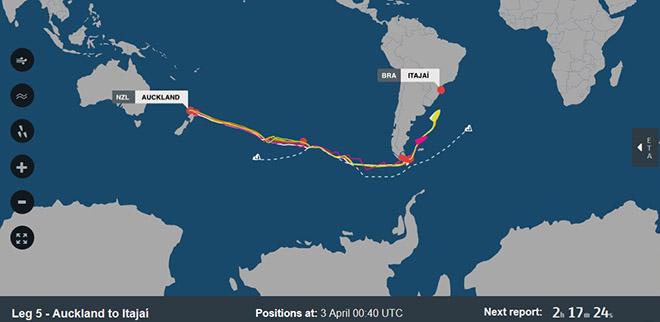 Positions Report - Volvo Ocean Race 2014-15 © Volvo Ocean Race http://www.volvooceanrace.com