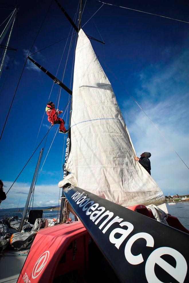 Stunning images just in from Ushuaia. A beautiful place, just not where we expected to be. - Volvo Ocean Race - Dongfeng in Ushuaia © Yann Riou / Dongfeng Race Team