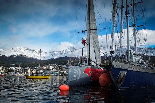 Stunning images just in from Ushuaia. A beautiful place, just not where we expected to be. - Volvo Ocean Race - Dongfeng in Ushuaia © Yann Riou / Dongfeng Race Team