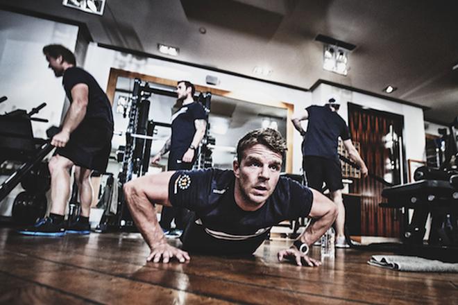 Nick Hutton during a BAR training session - KX Gym © Ben Ainslie Racing www.benainslieracing.com