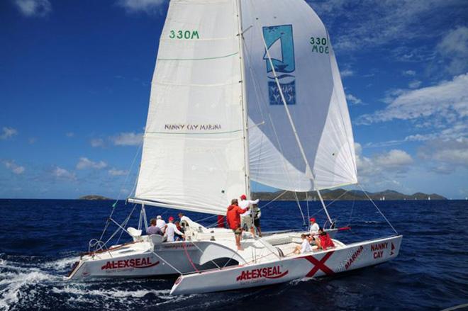 Ryan Wooldridge's trimaran, Triple Jack with Nanny Cay Chairman on board, Cameron McColl lead CSA Multihull 1  © Todd VanSickle / BVI Spring Regatta http://www.bvispringregatta.org