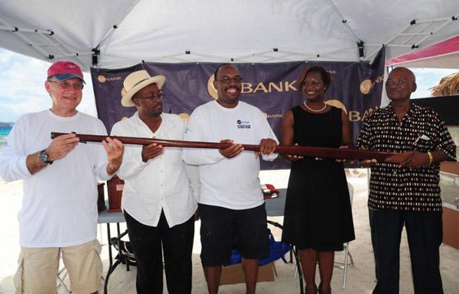 'Never give up on your dreams' is the motto of Leando Nibbs who handed over the boat Esmie which he had built from scratch, to the Virgin Islands Studies Institute at the H. Lavity Stoutt Community College  © Todd VanSickle / BVI Spring Regatta http://www.bvispringregatta.org