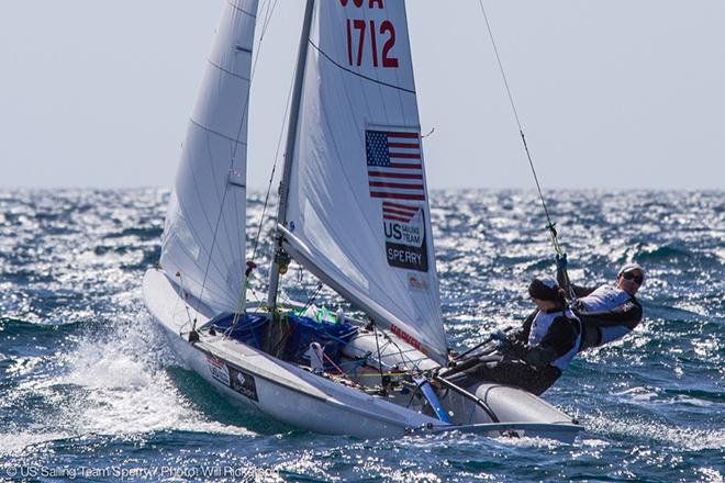 Annie Haeger and Briana Provancha, Women's 470 Class. © Will Ricketson / US Sailing Team http://home.ussailing.org/