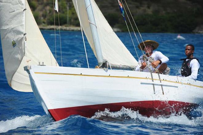 Thad Lettsome, youngest sailor racing in the VP Bank Tortola Sloop Spring Challenge at the BVI Spring Regatta  © Todd VanSickle / BVI Spring Regatta http://www.bvispringregatta.org