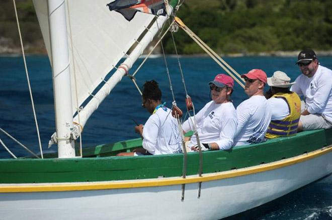 Enjoying racing on Youth Instructor: Governor John H Duncan OBE and VP Bank President, Sjoerd Koster © Todd VanSickle / BVI Spring Regatta http://www.bvispringregatta.org