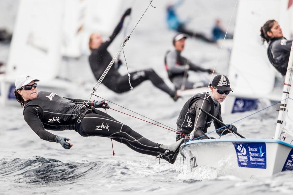 Jo Aleh and Polly Powrie (Womens 470) - Day 4, ISAF Sailing World Cupo Hyeres ©  Jesus Renedo / Sailing Energy http://www.sailingenergy.com/