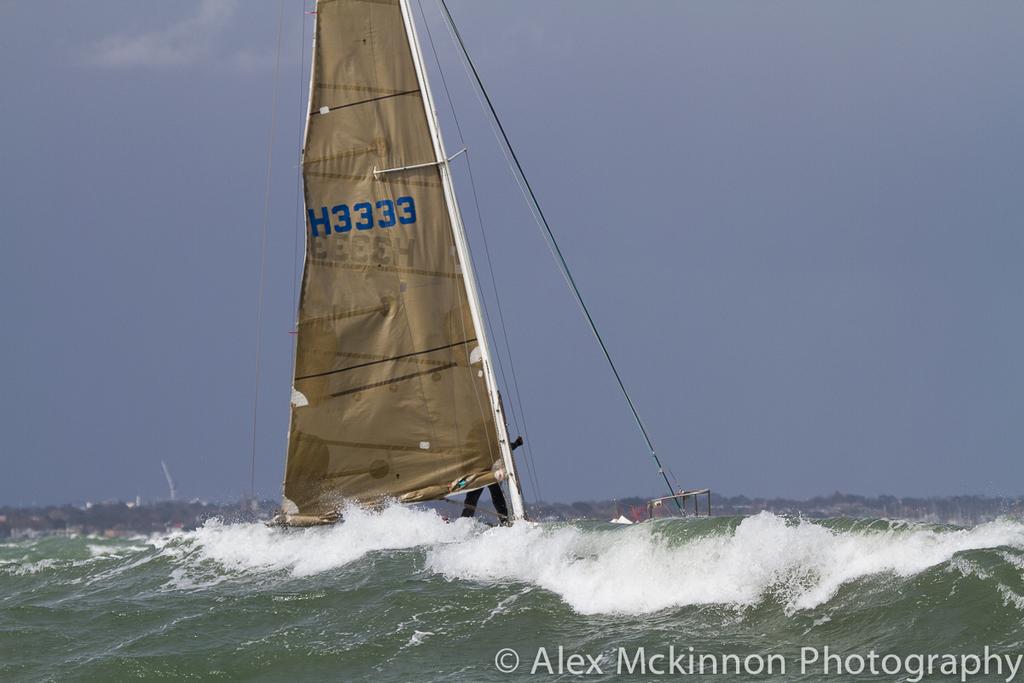 Three Ring Circus setting sail behind one of the many breakers. - 2015Port Phillip Women's Championship Series photo copyright  Alex McKinnon Photography http://www.alexmckinnonphotography.com taken at  and featuring the  class